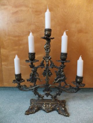 Kerzenständer Bronze 5 Kerzen Kerzenleuchter Kerzenhalter Kandelaber Stil Antik Bild