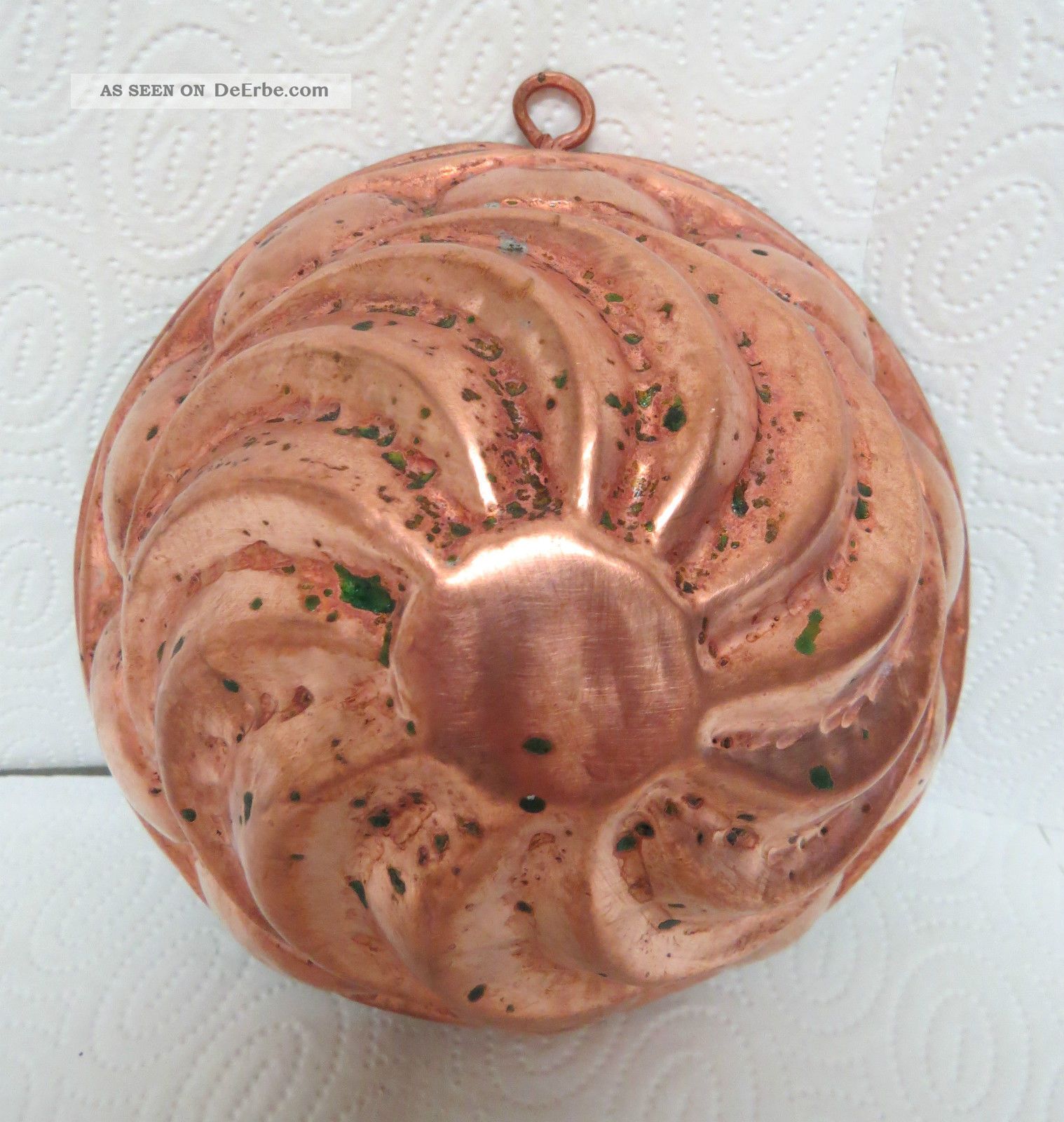 Antike Kuchenform Backform Puddingform Kupfer 19/20 Jh.  Getrieben Verzinnt Kupfer Bild