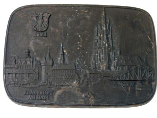 Schöne Eisen Reliefplatte Frankfurt Am Main,  1971; Guss Buderus Bild