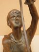 Bronzefigur Auf Marmorsockel Turnerin 