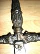 Altes Schwert Verzierterte Klinge Reiterfiguren Reiterschwert Messing Messing Bild 1