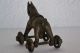 Antikes Bronze Pferd Spielzeug Handarbeit Auf Räder 500g Sehr Selten Bronze Bild 2