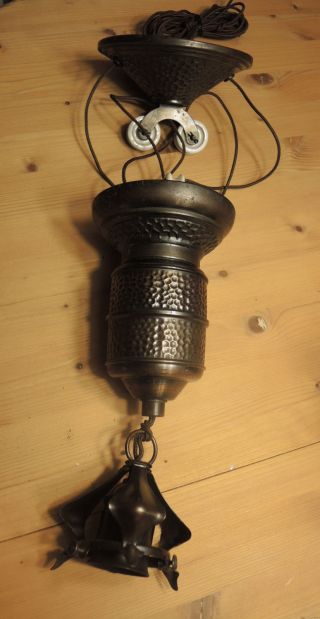 Schwere Zuglampe Bronze Ohne Glas Bild