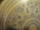 Antike Messing Tisch - Platte Tablett Teller 56 Cm Jugendstil Ranken Blüten Sterne Messing Bild 4
