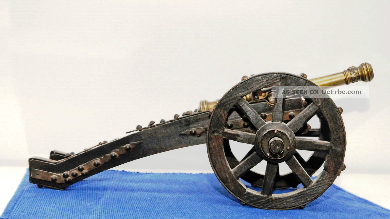 Antik Bronze Kanone Vorderlader Gruenderzeit 50cm Doppeladler Metallrohr Bronze Bild