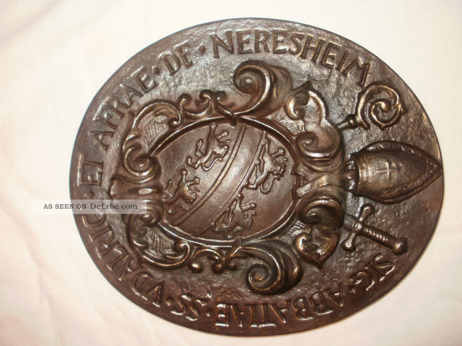 Shw Wappen Neresheim Kloster Gusseisen Wandbild Religion Baden - Württemberg Gefertigt nach 1945 Bild