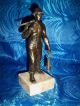 Alte Bronzefigur Bergmann Mit Grubenlampe Bergarbeiter Bergbau,  28 Cm Bronze Bild 2