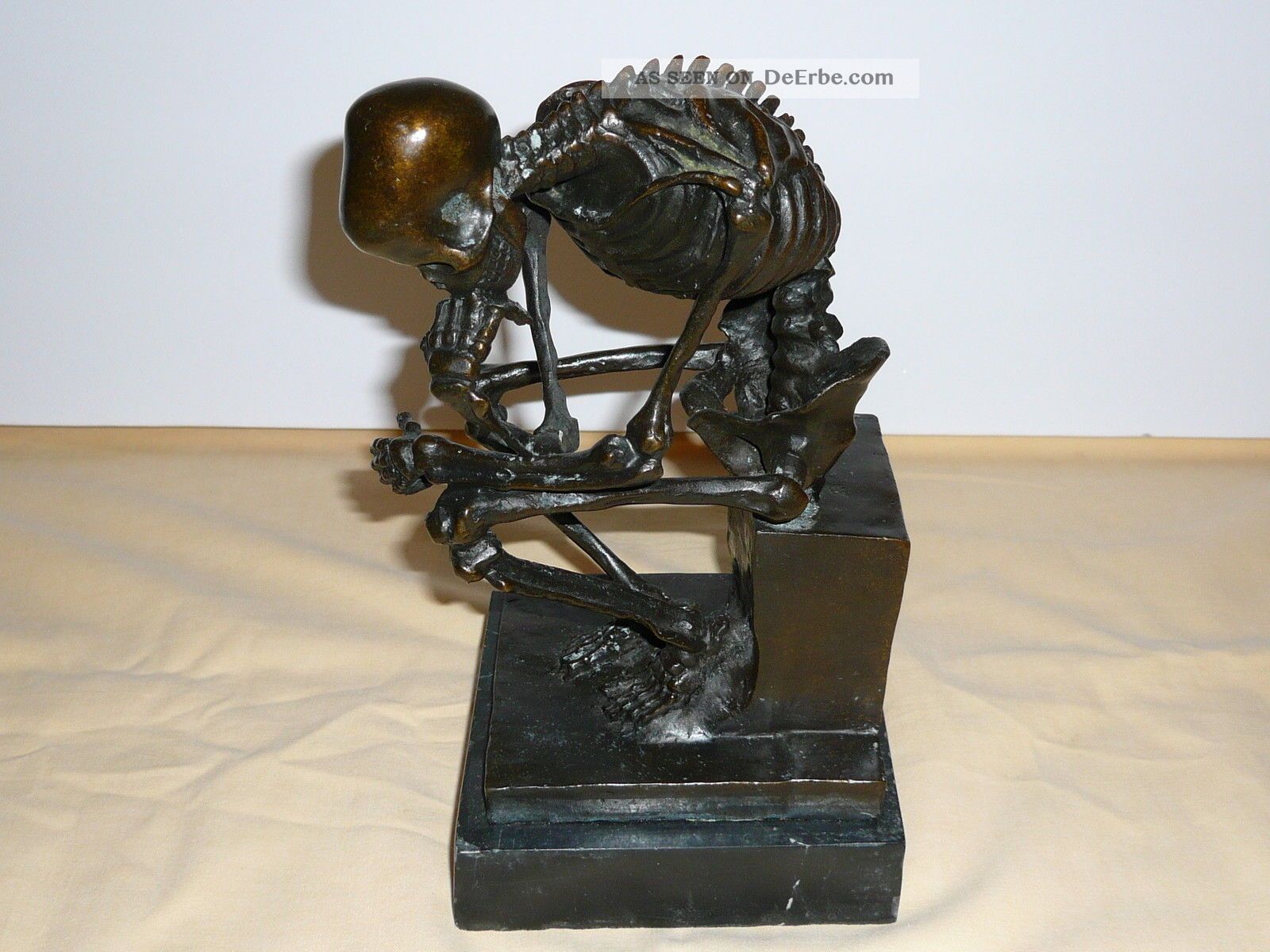 Bronzestatue „der Denker“,  Vermutlich Art Deco 1930er Jahre Bronze Bild