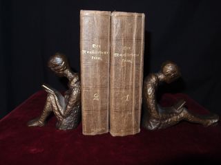 Figürliche Edle Moderne Buchstützen Bronze Figur Massive 1890 Gr. Bild
