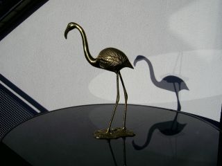 Messing Figur Skulptur Statue Flamingo Deko Bild