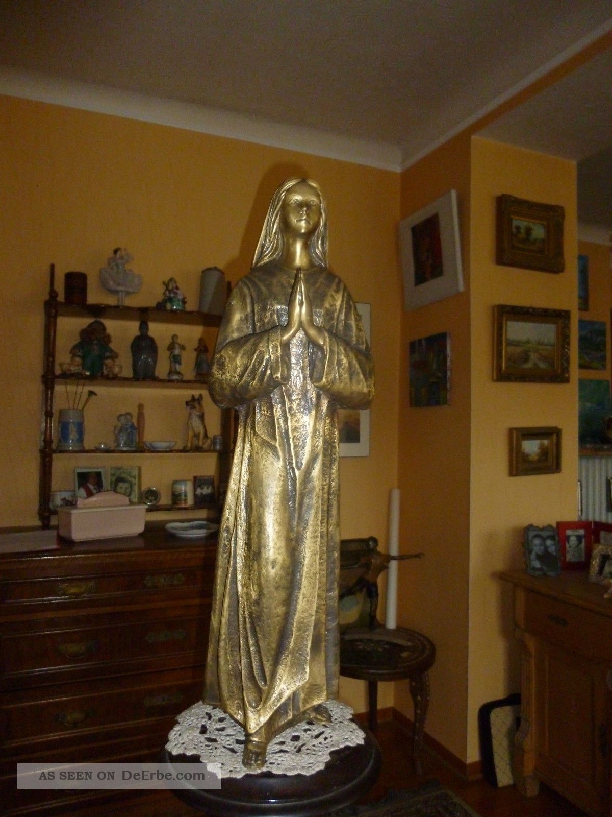 Große Bronze,  Madonna,  Aus Einer Kleinen Kapelle Im Oberallgäu,  Aus Nachlass. Bronze Bild