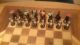 Schachspiel,  Massiv Zinn,  Handgegossen Und Handbemalt Gefertigt nach 1945 Bild 4