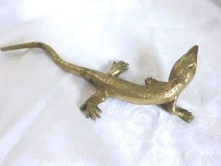 Massiv Messing Xl Eideckse Gecko Echse Salamander Reptil Tier Dachbodenfund Bild