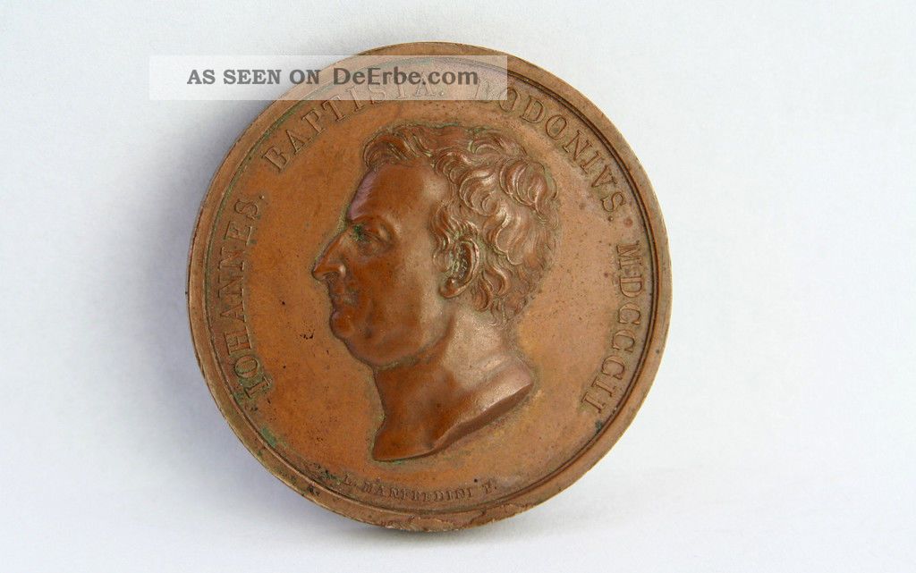 Medaille Bronze,  Von L.  Manfredini,  1802,  Johannes Baptista Bodoni Vs Mdccxcii Bronze Bild