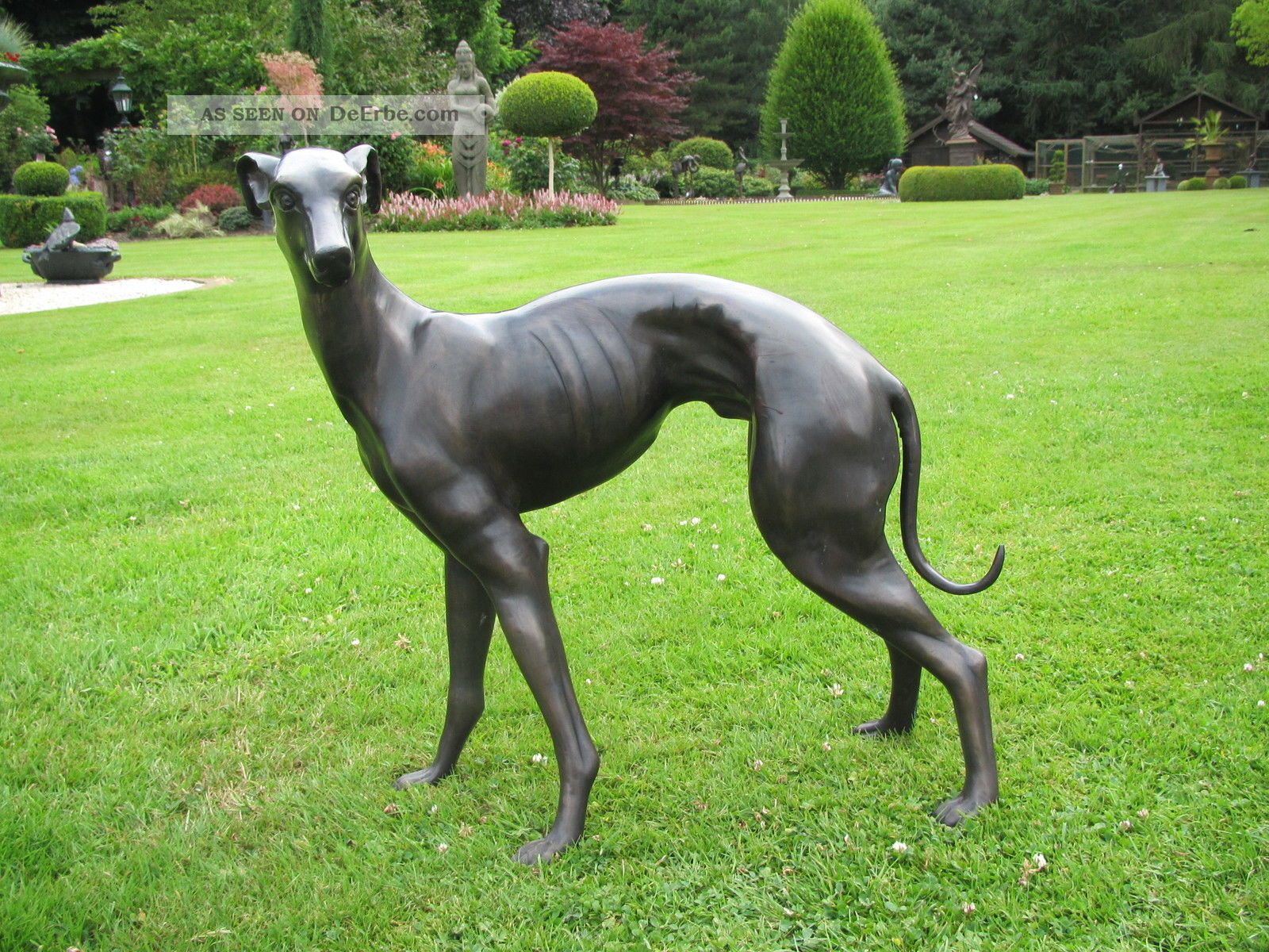 Grosser WunderschÖner Windhund Aus Bronze Tier Deco Bronze Bild