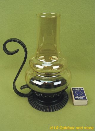 Vintage Kerzenständer Kerzenleuchter Kerzenhalter Schmiedeeisen Mit Glaszylinder Bild