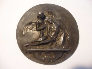 Antikes Metall Relief.  Pieta.  Engel,  Christus 19.  Jhdt ? Bild