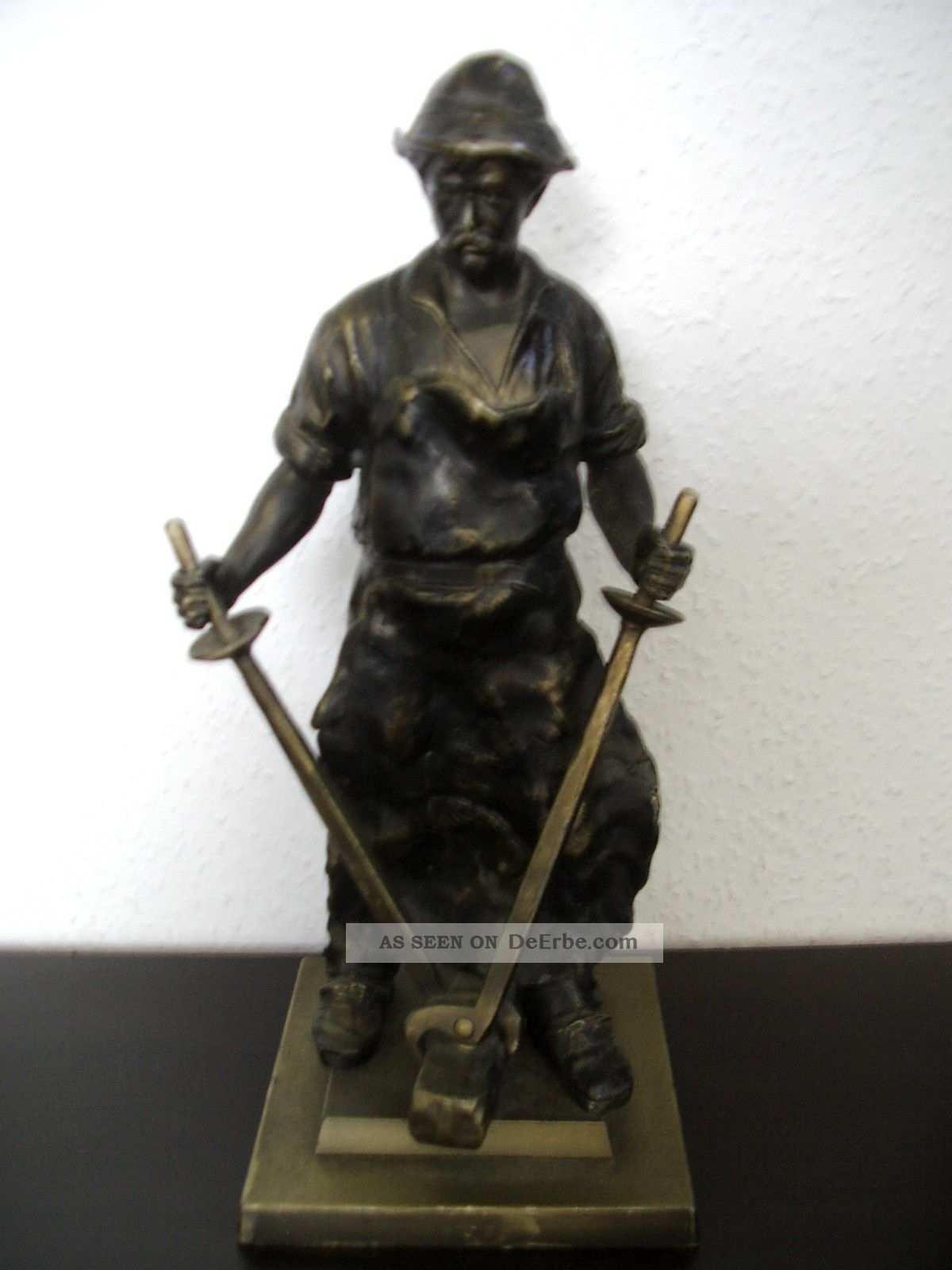 Alte Zinkfigur Schmied,  Ca.  29 Cm,  2.  5 Kg Bronze Bild