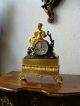 Pendule Kaminuhr Tischuhr Bronze Vergoldet Biedermeier Pastorale Um 1850 Paris ? Antike Originale vor 1950 Bild 5