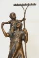 Statue Bronze Ernthelferin Mit Kind Bronzefigur P.  Kamalgen O.  ä.  Marmorsockel Bronze Bild 4