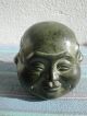 Schwerer Alter Bronze Buddha Kopf Mit 4 Gesichter Und Signatur Briefbeschwerer Bronze Bild 3