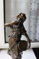 Jugendstil,  Bronzeskulptur Mädchen Mit Tambourine Bronze Bild 2