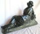 Die Lesende Dichtkunst Bronze Skulptur 9,  7 Kg Ca 1840 Frau Liegend Figur (nr.  51) Bronze Bild 5