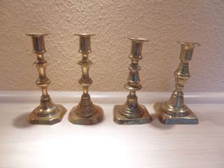 Biedermeier - - 4 Kerzenleuchter - - Um 1820 - 40 - - Messing - - Sammlungsauflösung Bild