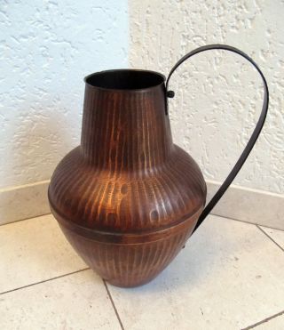 Kupferkanne Henkelkanne Kanne Vase Bodenvase 30cm Kupfer 1kg Antik Bild