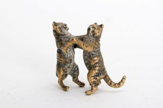 Bronze Miniatur Tanzende Katzen,  Wiener Bronze? Wohl 20.  Jhdt Bild
