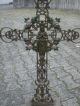 Altes Grabkreuz,  Wegekreuz,  Kruzifix Aus Gusseisen,  Mit Maria Religiöse Volkskunst Bild 1
