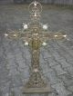 Altes Grabkreuz,  Wegekreuz,  Kruzifix Aus Gusseisen,  Mit Maria Religiöse Volkskunst Bild 4