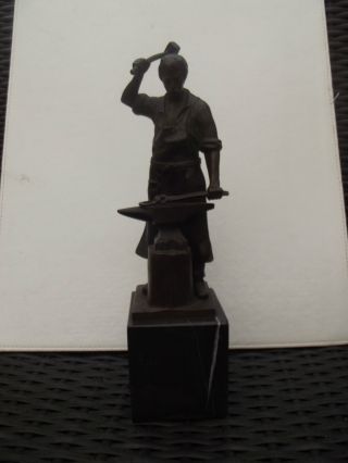 Bronzefigur Der Schmied Signiert W.  Nitschke Um 1920 Bild