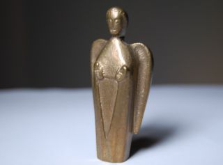 Bronze Schutzengel Handschmeichler Engel - Skluptur /engelfigur Bild