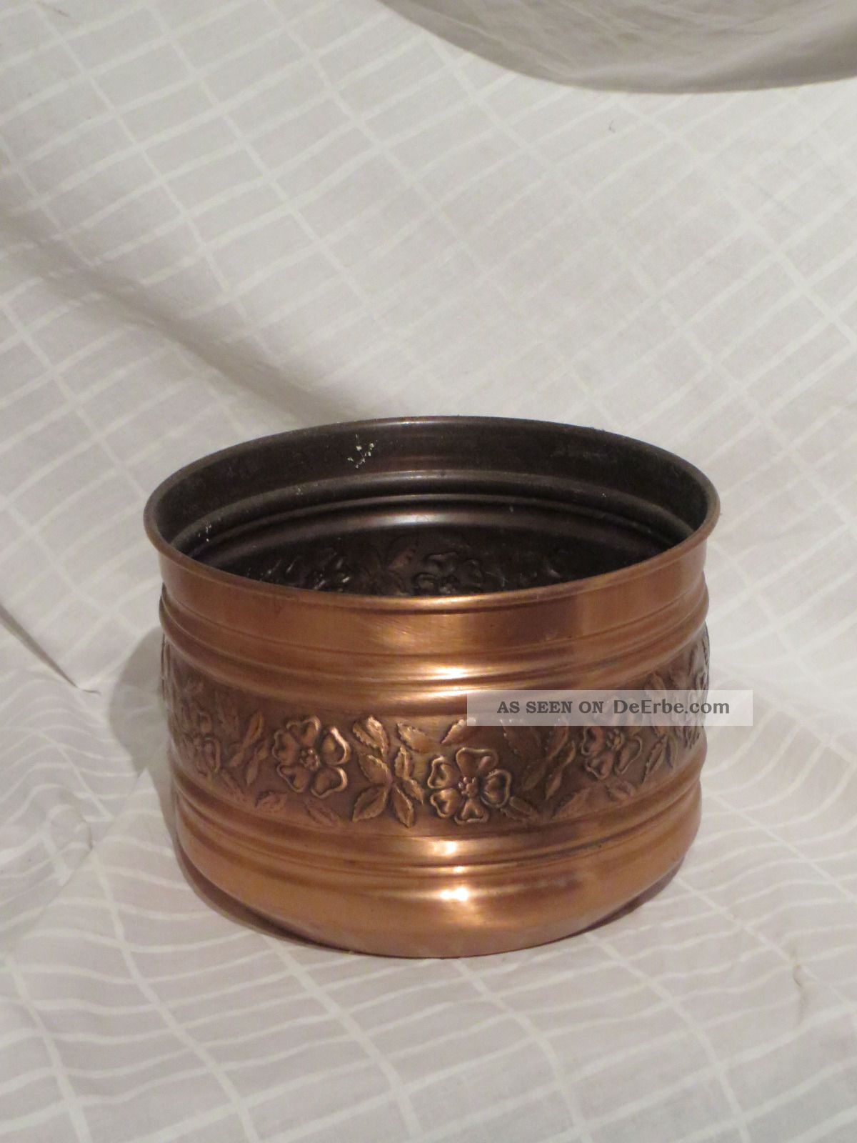 Kupfer - Behälter Mit Blumen - Muster (410 Gr. ) Kupfer Bild