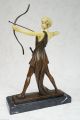 Bronzefigur Bronze Diana/artemis Göttin Der Jagd Skulptur Statue Signiert Preiss Bronze Bild 3