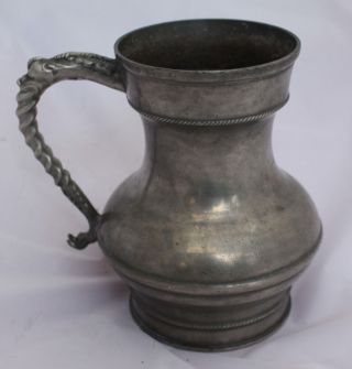 Zinn,  Vase,  Kanne,  Antik,  1,  2kg,  Gestempelt W A Mit Schlüssel,  1726 Bild