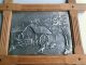 Zinn Relief Bild Im Eiche Rustikal Rahmen - Motiv Mühle Gefertigt nach 1945 Bild 2