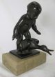 Jakob Ludwig Schmitt Bronze Figur / Skulptur Gänsefänger / Junge Mit Gans 1920 1900-1949 Bild 1