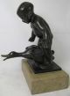 Jakob Ludwig Schmitt Bronze Figur / Skulptur Gänsefänger / Junge Mit Gans 1920 1900-1949 Bild 5