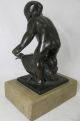 Jakob Ludwig Schmitt Bronze Figur / Skulptur Gänsefänger / Junge Mit Gans 1920 1900-1949 Bild 6
