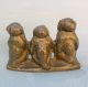 Wunderschöne,  Massive Affengruppe 3 Affen Die Weisen Affen Kultfigur Um 1960 Bronze Bild 1