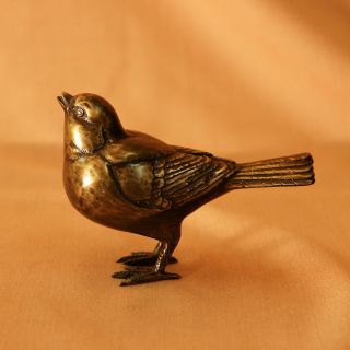 Bronze Skulptur Figur Spatz Vogel Vögel Bird - 0,  49kg 14x5,  5x10,  5cm Bild