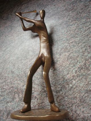 Moderne Edle Bronze Skulptur Figur Bronze Golfspieler Ca.  24,  5 Cm Bild