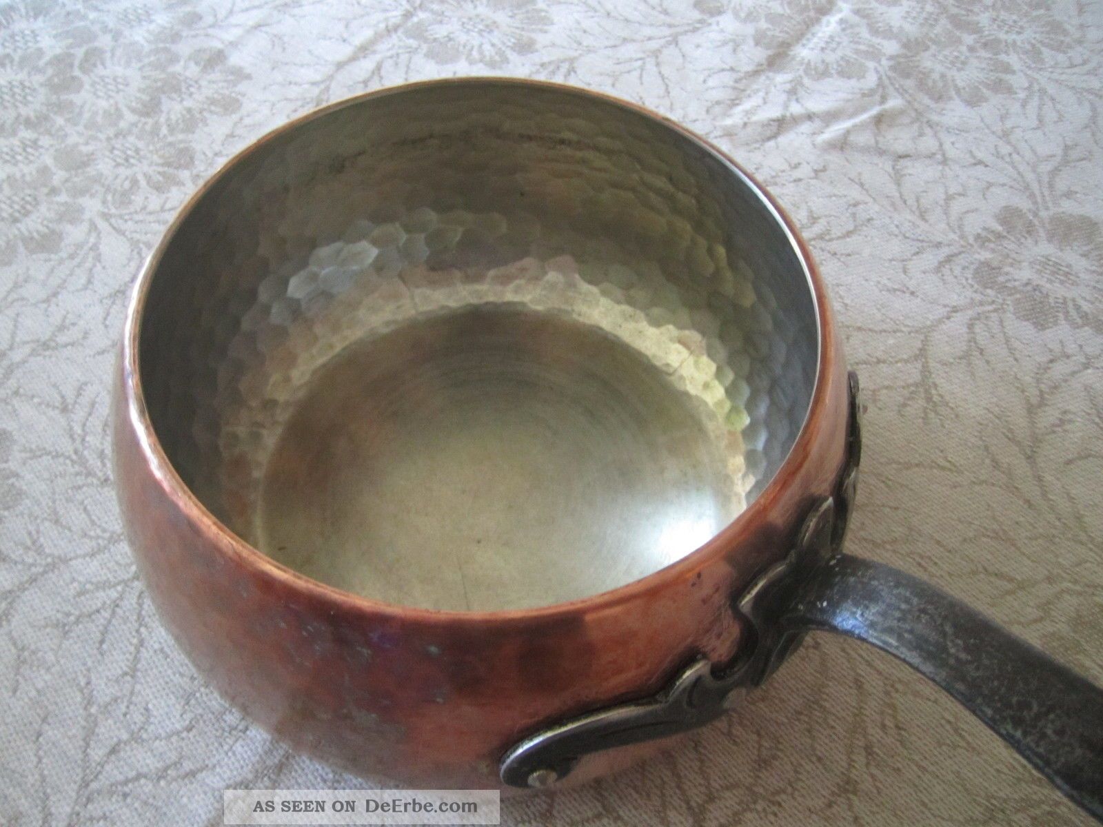 Kupfertopf Kupferkessel Hexenkessel Mit Holzstiel Und Deckel Ca. 1, 3 L