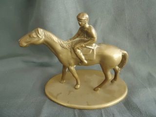 Jockey Pferd Reitsport Pferderennen Reiter Figur Messing Dachbodenfund Sammler Bild