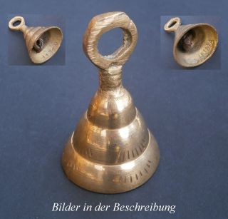 Antike Massiv Messing Glocke Tischglocke Inizialen N Bell S India Bild