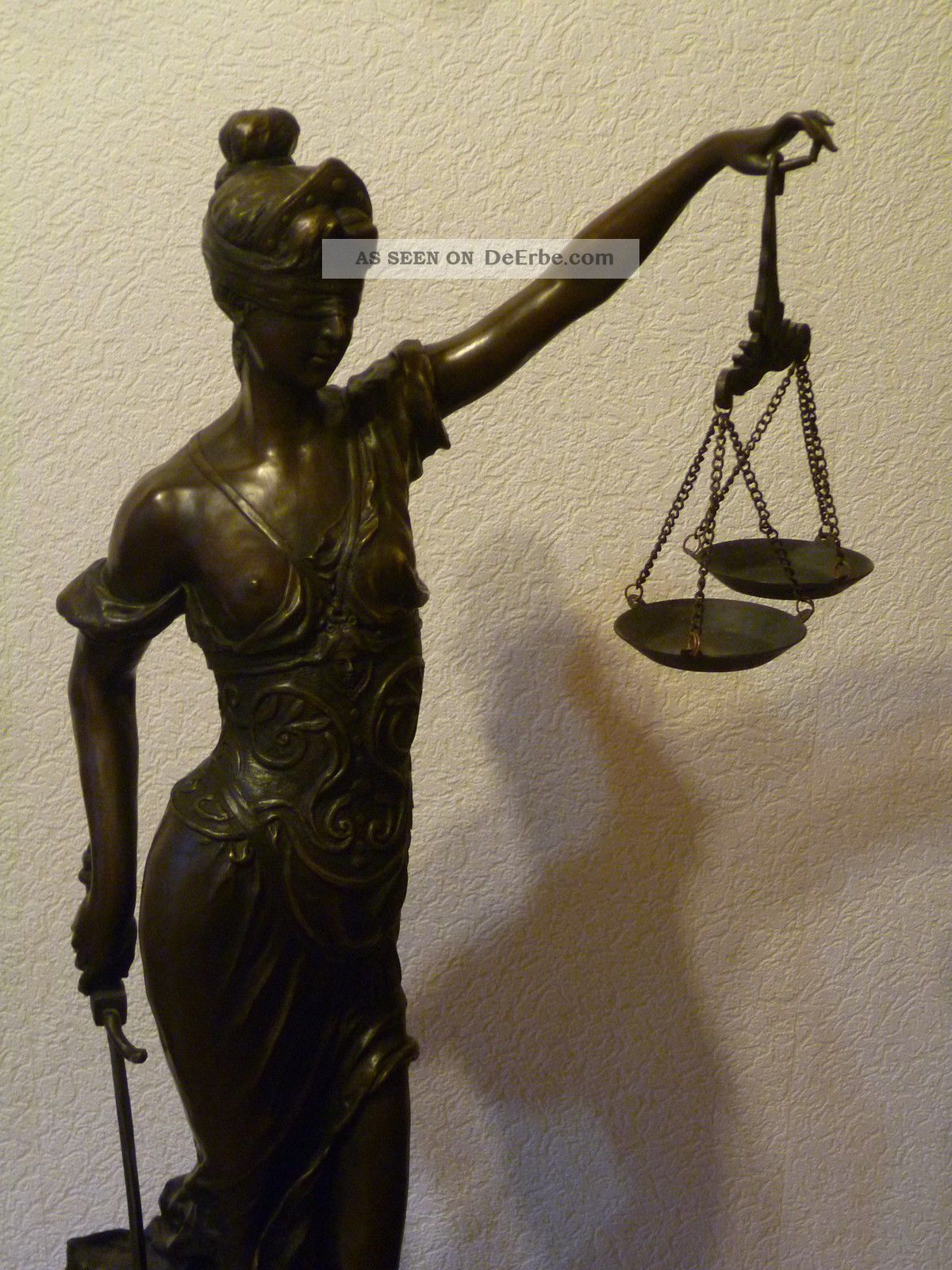 Justizia Bronze Figur Justitia Gottin Der Gerechtigkeit Anwalt Recht H Ca 101cm