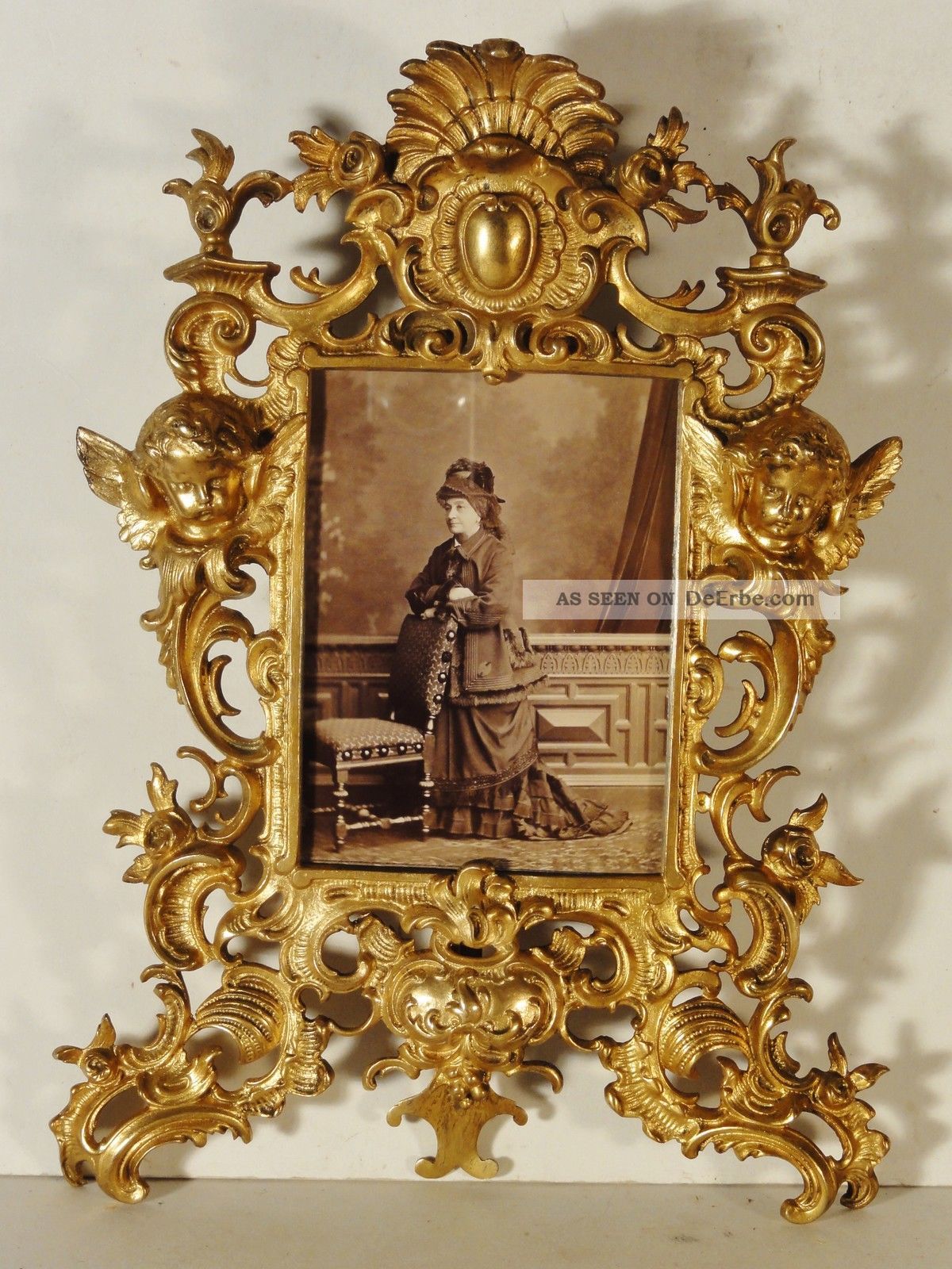 Sehr Alter Gründerzeit Bilderrahmen,  Um 1870,  Bronze Vergoldet,  Massiv 930 Gramm Bronze Bild