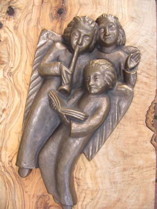 Messingrelieffiguren Biblisches Motiv Engel Ca.  3,  3 Kg Unbekannte Herkunft Bild